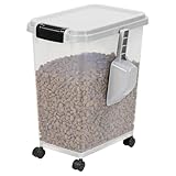 Taylor & Brown 20 Litre Airtight Pet Food Storage Container With Plastic Measuring Scoop Treats For Pet Dog Cat Animal Dry Food Dispenser With Casters, Grey