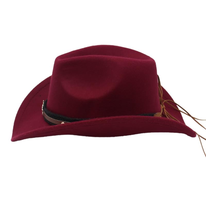 Children Western Hats Boys Girls Cowboy Felt Fedora with Belt Buckle3