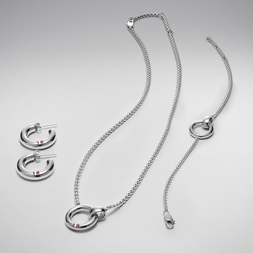 Collier chaîne Tommy Hilfiger acier médaillon circulaire femme