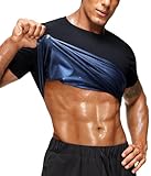 Junlan Sauna Shirt for Men -Waist Trainer Vest Gym Top for Running & Training(Black,Large)