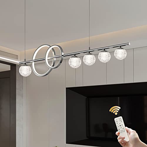 Ganeed Led Chandelier,58W Modern Dimmable Led Pendant Light,Adjustable Led Chandeliers Over Kitchen Table, Color Changeable 3000-6500K Led Hanging Ceiling Light For Dining Room Island Restaurant #TOP30