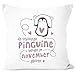 SpecialMe® Kissen-Bezug Die Schönsten Pinguine Werden im November geboren Geschenk Geburtstag Dekokissen rosa Unisize