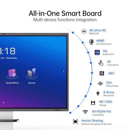 Image of HORION 86-Inch 4K Pro Digital Whiteboard, Smart Board for Agile Workspaces