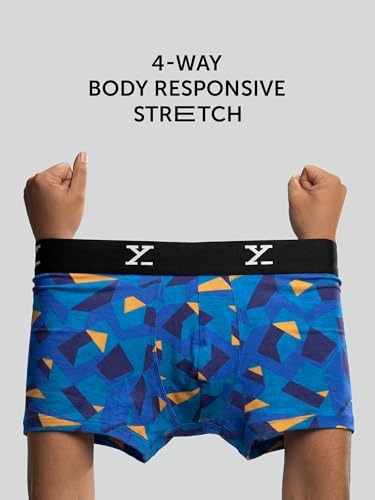 Image of XYXX Men's CloudSoft Modal Printed Trunks| Snug Fit, 4-Way Stretch & No-Marks Waistband Underwear for Man