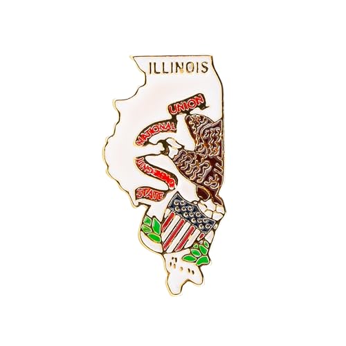 Image of State Shaped Map Lapel Metal Pin Enamel Brooch Keepsake Beautifully Designed for Backpack Hat