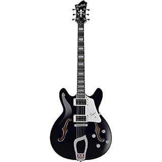Hagstrom SUVIK-BLK Guitare électrique semi-creuse 6 cordes Noir brillant Noir - Les Beatles, Paul McCartney, John Lennon, RIngo Starr, George Harrison Hagstrom SUVIK-BLK Guitare électrique semi-creuse 6 cordes Noir brillant Noir – Image 3
