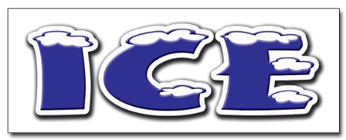 24" ICE Decal Sticker Cold Store Machine Chest