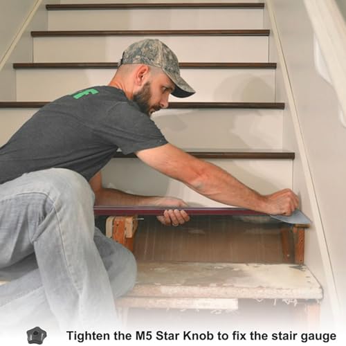 Tread Template Tool - Adjustable Step Measuring Jig | Wooden Staircase Cutting Guide, Carpenter Installation Marker, Precision Layout Gauge, Step Builder Form, Riser Alignment Tool For Woodw - Image 2