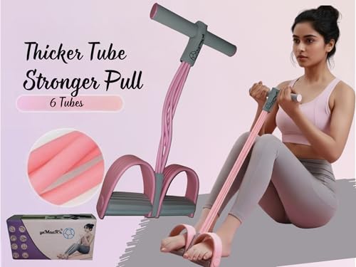 Image of yeMaaR's 6-Tube Exercise Pedal Pull Reducer Tummy Trimmer for Men & Women | Resistance Band Yoga Sports Equipment| Belly Abdomen Waist| Arm Leg Stretching Exercise| Portable Home Gym Sit-ups Device