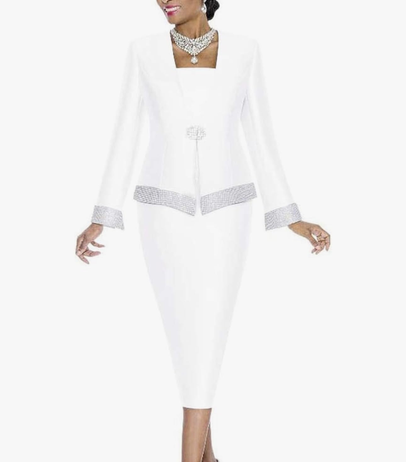 ladies dress suits for church Giovanna Church Suit G1181-Orange, Orange / 24W main image 1