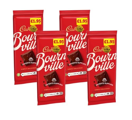 4 x New Cad Bournville Dark Chocolate Price Marked Bar 100g, Perfect for Sharing and Gifting For Everyone