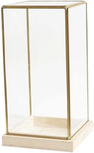 Caja de exhibición de cristal retro Almacenamiento de joyería antigua Caja de exhibición de vidrio multifuncional para el hogar Dec