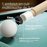 Winucue queue de billard bleue, 147 cm, procédé cuir 13 mm photo 4