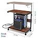 Height Adjustable Computer Tower Stand with Charge Station and USB Charging Port, 2-Tier ATX-Case Cart, Under Desk Mobile PC Stand, CPU Holder Cart with Locking Caster Wheels for Fits Most PC