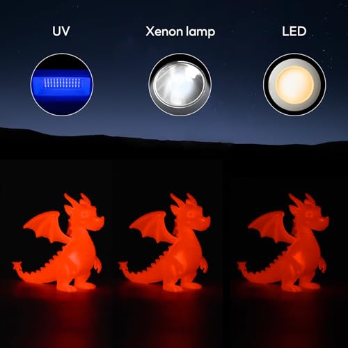 Image of AMOLEN Glow in the Dark PLA Filament,Shiny Silk & Glow 3D Printer Filament PLA Glow Filament 1.75mm Orange-Red, Best with UV Lamps, Dimensional Accuracy + /- 0.02 mm 1KG(2.2lb)