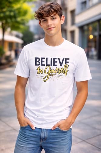 Image of Printed Tshirts for Boys and Girls Regular Fit Round Nack 120 GSM(White)