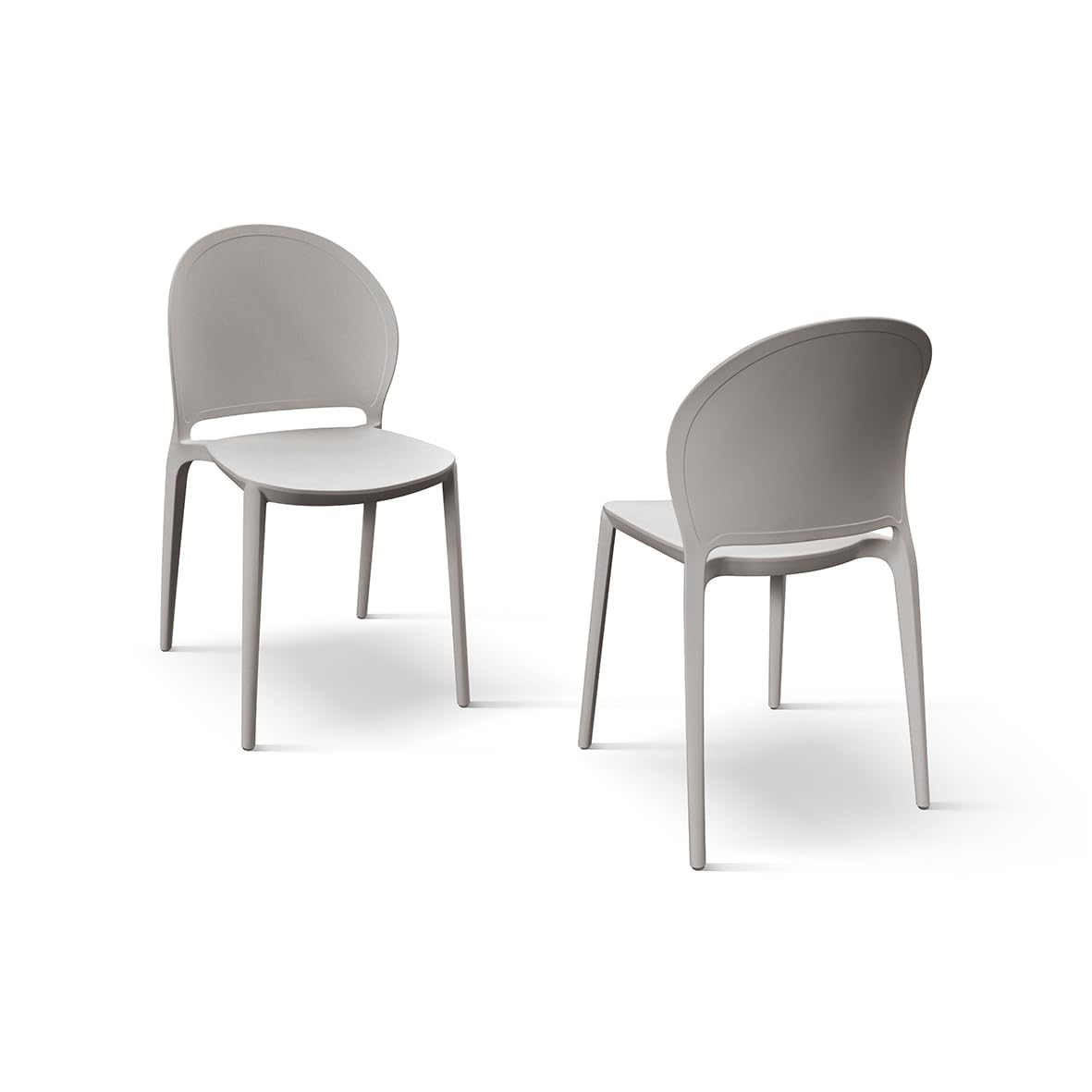 KONTE.DESIGN Set di 4 sedie MARBELLA in polipropilene tortora