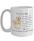 Golden Doodle Gifts for Dad DEAR DADDY Funny Father's Day Dog Dad Coffee Mug Gift from Dog Bite Him in the Nuts from Goldendoodle
