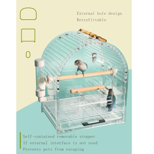 Jaula para pájaros de acrílico transparente ideal para salones y loros de casa 5