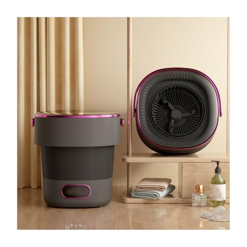 Mini Laundry Machine 12L Large Capacity For Efficient Cleaning With Spin Basket, Foldable Camping Washing Machine Apartments, Dorm,RV, Travel(Size:12.59 * 12.28 * 12.99in,Color:Black-purple)