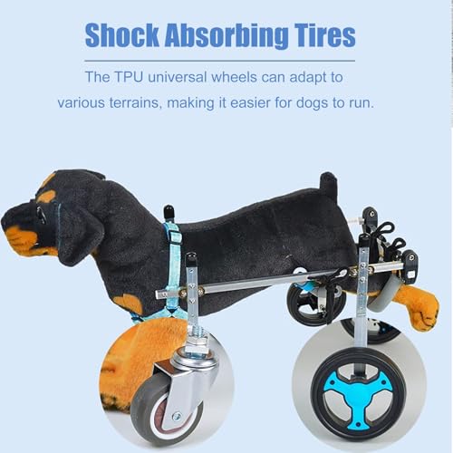 Fauteuil roulant pour chien à 4 roues réglable avec support des hanches - 6