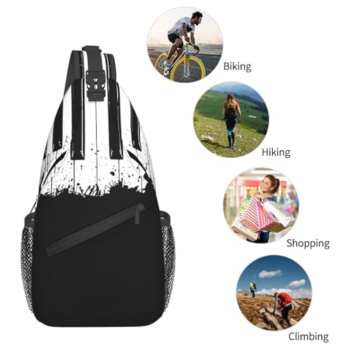 Bolso tipo bandolera con estampado Piano miniatura 6