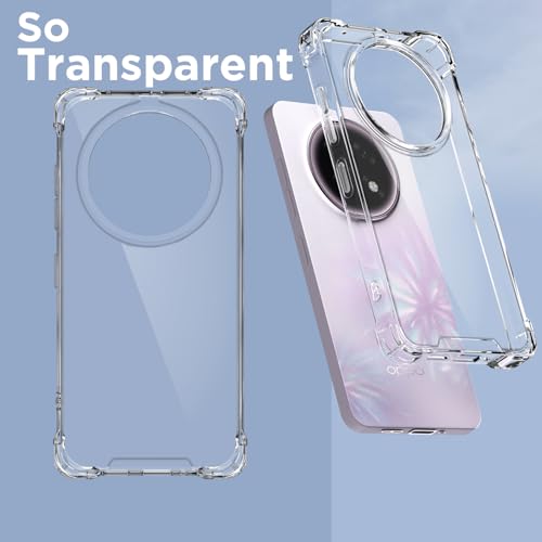 Image of Pikkme Back Cover for Oppo F31 Pro Plus 5G PC + TPU Clear Transparent Raised Edges Shockproof Protective Phone Bumper Case(Transparent)