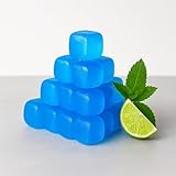 LIXTYC Cubitos de Hielo Reutilizables 18 Uds Azul – Hielo en cubitos, hielo reutilizable plástico alimentario BPA Free – Enfriadores de bebidas frías sin diluir – Whisky, Gin Tonic y Cócteles