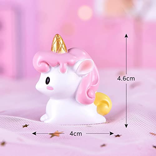 Super Cute Unicorn Cake Topper, 5 Pcs Mini Resin Rainbow Unicorn Toy Figurine Collection Playset For Kids Baby Shower Birthday Party Cake Decoration(Random 5 Styles) #TOP3