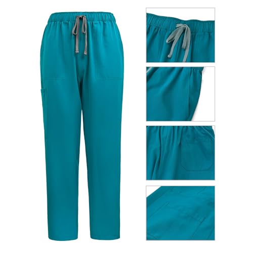 Meichoon - Uniforme de soins médicaux pour femmes - Haut à fermeture éclair avec quatre poches - Pantalon de yoga extensible - Absorbant la sueur et à séchage rapide DK50Noir M – vue 5
