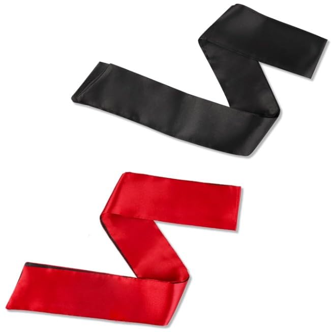 2PCS Satin Eye Mask Silk Smooth Sleeping Eye Mask 136cm 54inch Adjustable Face Mask Soft Sleeping Blindfold Eye