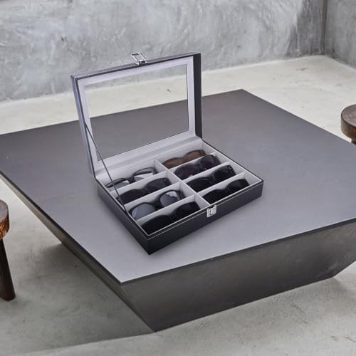Image of AUTOARK Leather 8 Piece Eyeglasses Storage and Sunglass Glasses Display Case Organizer