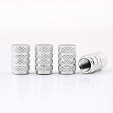 11mm Durchmesser - 17mm Höhe DM Autoteile Aluminium Auto Ventilkappen 4-er Set versch. Farben mit Dichtung (Silber)