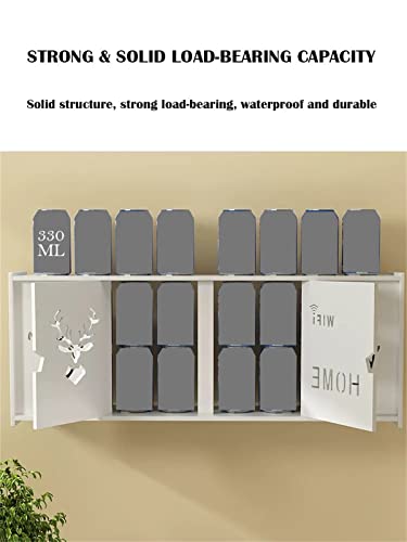 Fodalob Wireless Wifi Router Case Decorative Cover, Wall-Mounted Wifi Storage Box With Door - White,76X11.5X24Cm #TOP6