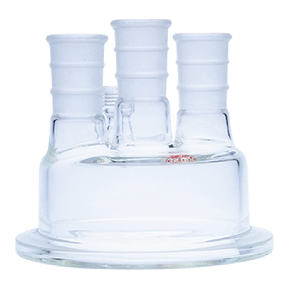 6513-26 Series Reaction Flask Head, 4 Necks, 7 Thred, 100 mm ID Flat Flange, 137 mm OD, 24/40 Center Joint, Two 24/40 Side Joints