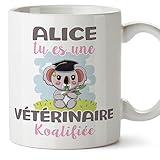 Mugffins Tasses Personnalisables pour VÉTÉRINAIRE femme - En Français - Cadeau Personalisé- Koalifies Personalisés - 11 oz / 330 ml