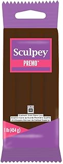 Polyform Sculpey Premo Polymer Oven-Bake Clay, Burnt Umber Brown, Non Toxic, 1 lb. bar, Great for jewelry making, holiday,...