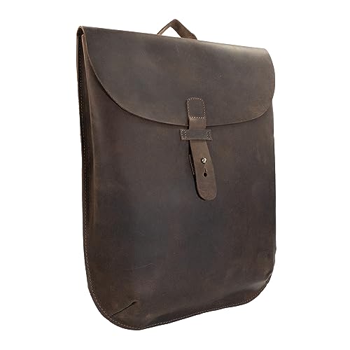 Hide & Drink, Rounded Laptop Backpack with Adjustable Straps, Portable Case, Travel Accessory, Full Grain Leather, Handmade, Bourbon Brown2