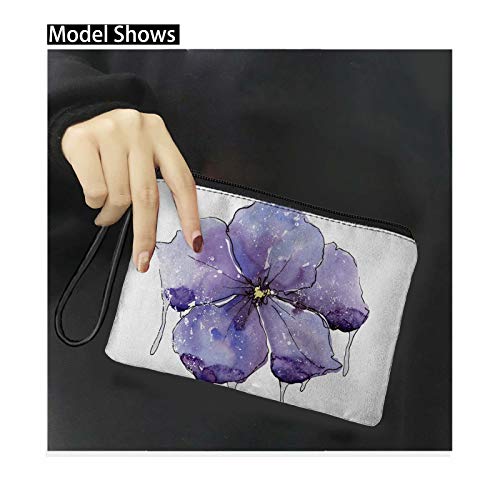 Dolyues Fashion Cute Coin Purse For Women With Wrist Strap Zipper Wallet, Blue Butterfly Floral Travel Money Bag Handbag Girls Party Clutch Bags Phone Bags Washable Change Pouch #TOP3