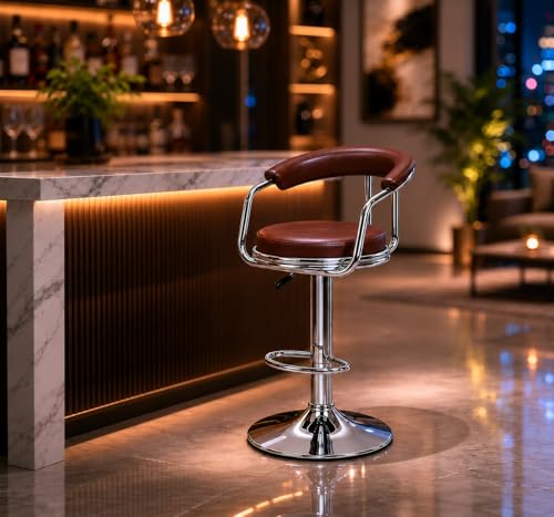 Image of NGFC Leather Office Chair for || Swivel Office Chair || Adjustable Task Chair with Rolling Wheels for Medical Kitchen Doctor (Magma-Brown)
