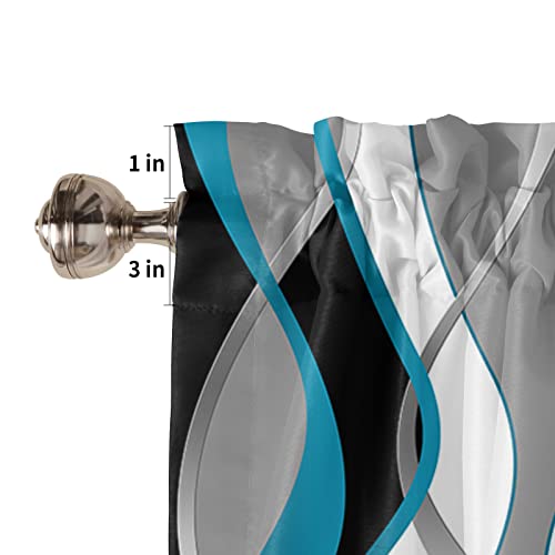 Artwork Store Valances Windows Curtain Teal Black Grey Lines Geometry Kitchen Valances Rod Pocket Window Treatment Short Curtains Valance For Window 1 Panel,54 By 18 Inches #TOP4