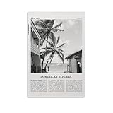 JJXCAC Póster dominicano de la República Dominicana, diseño de calle en blanco y negro, arte de pared dominicano, Dominicana, Dominica, Santo Domingo, impresiones caribeñas, pósteres C