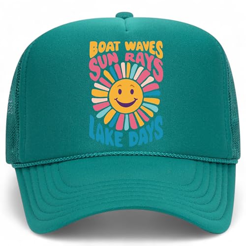 Authentic Fishing & Hunting Mesh Back Trucker Hat - The Ultimate Accessory for Outdoor Activies, Aqua, One Size