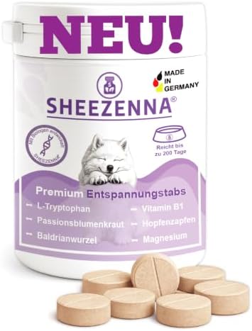 PROBIERPREIS Entspannungstabs für Hunde – 100 Tabs – für bis 200 Tage – natürliche Beruhigung bei Stress & Angst – für Silvester, Gewitter & Reisen – mit Baldrian & L-Tryptophan –