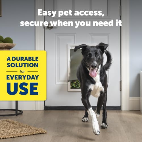 PetSafe Kunststoff-Tür mit weicher, getönter Klappe – kleine, mittelgroße und große Tür für Hunde und Katzen, XL, Extra-Large, weiß