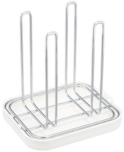 Pearl Metal HB-495 Simple Storage Plastic Bottle Glass Stand, White