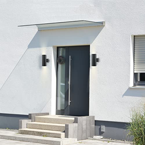 Eglo Ascoli 2-Light Outdoor Wall Sconce Waterproof Anti-Rust Porch Lamp For Garage, Frontyard, And Patio, Black, 13" #TOP4