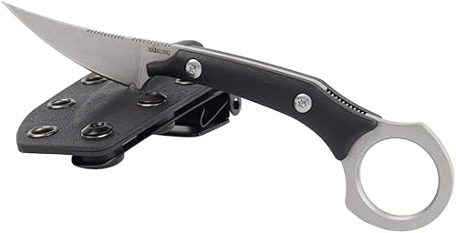MASALONG Colmillos de jabalí kni225 karambit mini cuchillo táctico (lavado de piedra blanca)