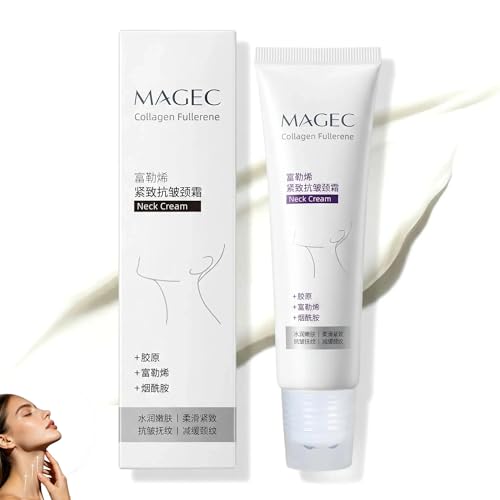 Image of Magic Collagen Fullerene Neck Cream, Advanced Neck Cream with Roller, Moisturizing Anti-Wrinkle Treatment for Sagging Neck, Five Rollers Boost Absorption, Reduce Crepey Skin and Double Chin(1 PCS)