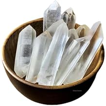 Erliway 0.22 lbs Clear Quartz Crystals Bulk, 2.36-3.94" Raw Clear Quartz Crystal Wands, Irregular Shape Rough Quartz Crystal Points for Meditation Yoga Reiki Balancing Wire Wrapping